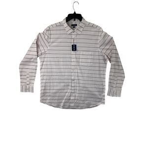Club Room Mens Preston Striped Performance Button-Down Shirt Top XL